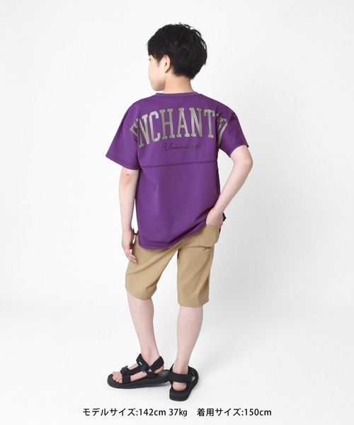 GLAZOS（グラソス）の「接触冷感・ドルマンスリーブバックプリント半袖Tシャツ（Tシャツ/カットソー・キッズ・ブルー/ブラック/ホワイト/パープル/グリーン・150cm/130cm/140cm/170cm/160cm）」の22枚目の写真