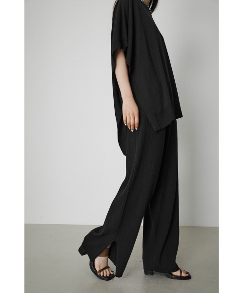 AZUL by moussy(アズールバイマウジー)の「BASIC KNIT RIB PANTS/ベーシックニットリブパンツ(その他パンツ・レディース・ベージュ/ブラック・SMALL/MEDIUM)」の20枚目の写真