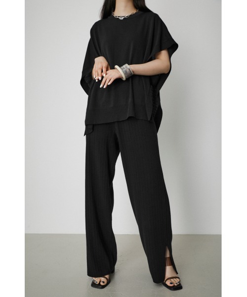 AZUL by moussy(アズールバイマウジー)の「BASIC KNIT RIB PANTS/ベーシックニットリブパンツ(その他パンツ・レディース・ベージュ/ブラック・SMALL/MEDIUM)」の19枚目の写真