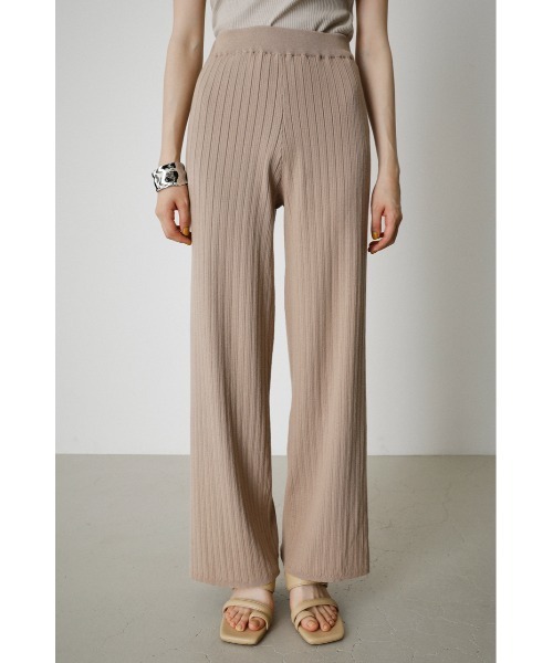 AZUL by moussy(アズールバイマウジー)の「BASIC KNIT RIB PANTS/ベーシックニットリブパンツ(その他パンツ・レディース・ベージュ/ブラック・SMALL/MEDIUM)」の8枚目の写真