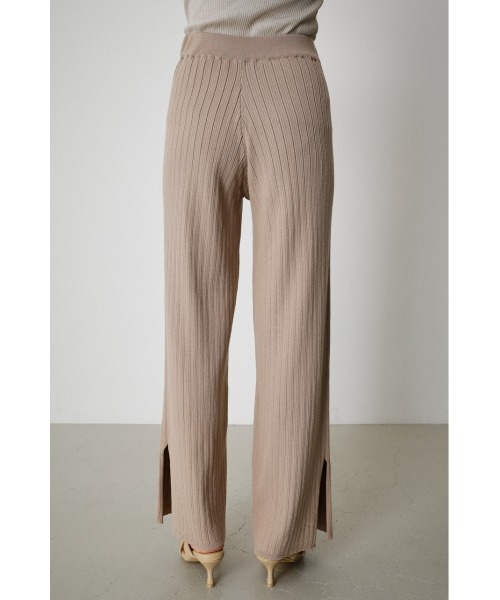AZUL by moussy(アズールバイマウジー)の「BASIC KNIT RIB PANTS/ベーシックニットリブパンツ(その他パンツ・レディース・ベージュ/ブラック・SMALL/MEDIUM)」の6枚目の写真
