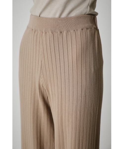 AZUL by moussy(アズールバイマウジー)の「BASIC KNIT RIB PANTS/ベーシックニットリブパンツ(その他パンツ・レディース・ベージュ/ブラック・SMALL/MEDIUM)」の5枚目の写真