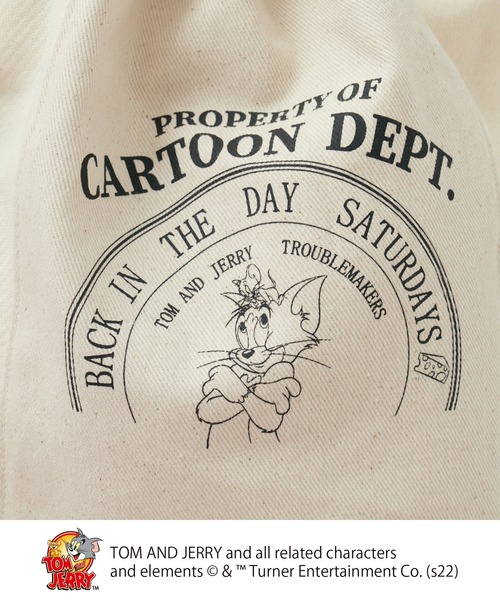 Tom&Jerry(トムアンドジェリー)の「TOM and JERRY/トムとジェリー巾着BAG(ハンドバッグ・レディース・グレー/ナチュラル・FREE)」の3枚目の写真