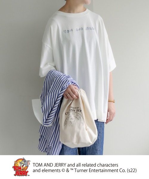 Tom&Jerry(トムアンドジェリー)の「TOM and JERRY/トムとジェリー巾着BAG(ハンドバッグ・レディース・グレー/ナチュラル・FREE)」の8枚目の写真