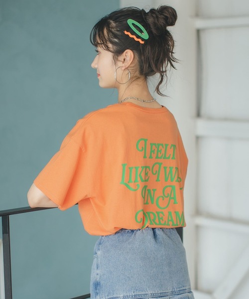 repipi armario（レピピ アルマリオ）の「バックロゴコクーンTシャツ（Tシャツ/カットソー・キッズ・ホワイト/グレー系その他/ブルー系その他/オレンジ系その他・MEDIUM/LARGE）」の4枚目の写真