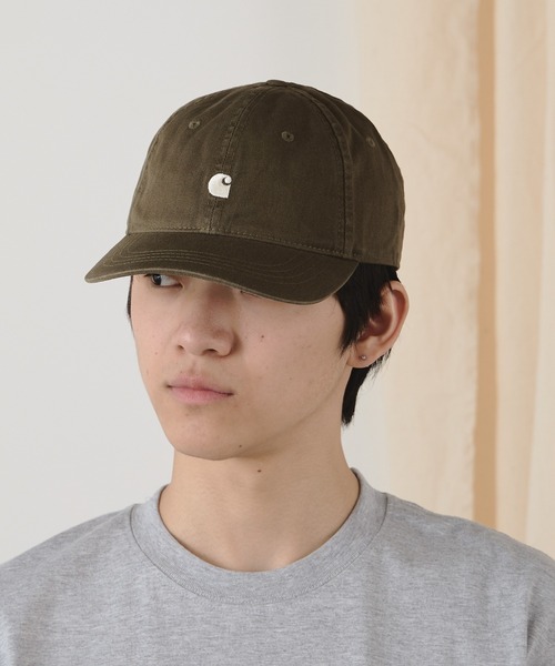 Carhartt WIP（カーハートダブリューアイピー）の「Carhartt WIP/カーハートダブリューアイピー MADISON LOGO CAP ベースボールキャップ（キャップ・メンズ・ダークネイビー/カーキ/ベージュ/ブラック/ナチュラル/ピンク/レッド/ライトブルー/ブルー/ホワイト/ライトベージュ/ブラック系/ブラウン/オリーブ・ONE SIZE）」の8枚目の写真