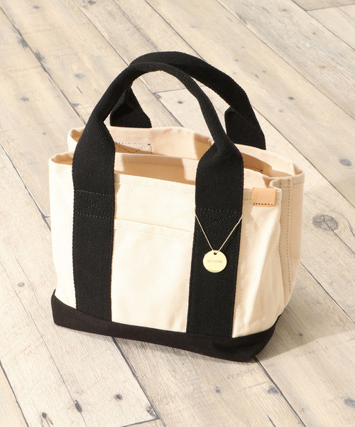 LBC（エルビーシー）の「キャンバス仕切りミニトートバッグ（トートバッグ・レディース・ブラック/グリーン/その他/ダークグレー・FREE）」の9枚目の写真