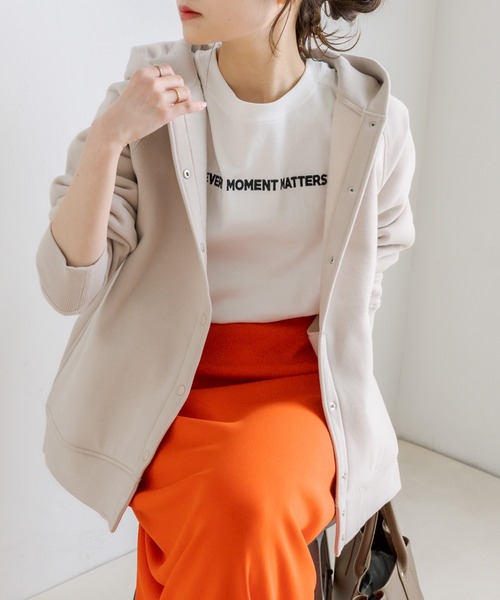 PUAL CE CIN（ピュアルセシン）の「裏起毛フードブルゾン（ブルゾン・レディース・ブルー系/イエロー/ブラック/ピンク/グレイッシュベージュ/ベージュ・FREE）」の2枚目の写真