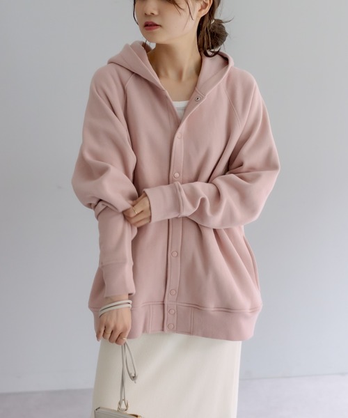 PUAL CE CIN（ピュアルセシン）の「裏起毛フードブルゾン（ブルゾン・レディース・ブルー系/イエロー/ブラック/ピンク/グレイッシュベージュ/ベージュ・FREE）」の6枚目の写真