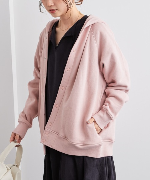 PUAL CE CIN（ピュアルセシン）の「裏起毛フードブルゾン（ブルゾン・レディース・ブルー系/イエロー/ブラック/ピンク/グレイッシュベージュ/ベージュ・FREE）」の13枚目の写真