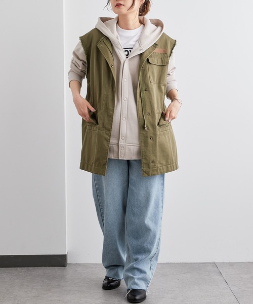 PUAL CE CIN（ピュアルセシン）の「裏起毛フードブルゾン（ブルゾン・レディース・ブルー系/イエロー/ブラック/ピンク/グレイッシュベージュ/ベージュ・FREE）」の10枚目の写真