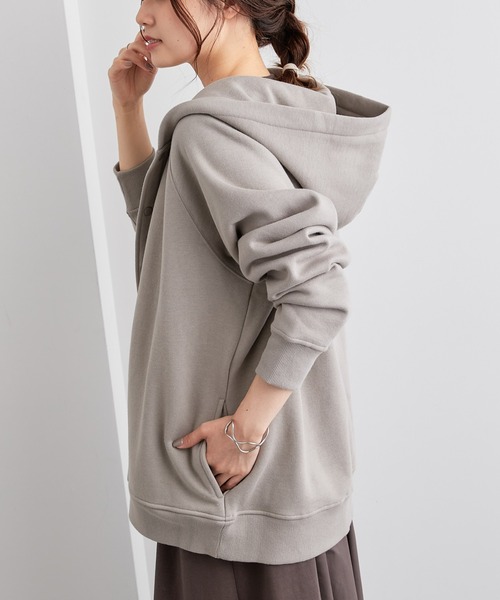 PUAL CE CIN（ピュアルセシン）の「裏起毛フードブルゾン（ブルゾン・レディース・ブルー系/イエロー/ブラック/ピンク/グレイッシュベージュ/ベージュ・FREE）」の12枚目の写真