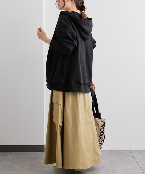 PUAL CE CIN（ピュアルセシン）の「裏起毛フードブルゾン（ブルゾン・レディース・ブルー系/イエロー/ブラック/ピンク/グレイッシュベージュ/ベージュ・FREE）」の9枚目の写真