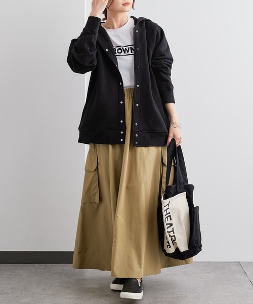 PUAL CE CIN（ピュアルセシン）の「裏起毛フードブルゾン（ブルゾン・レディース・ブルー系/イエロー/ブラック/ピンク/グレイッシュベージュ/ベージュ・FREE）」の8枚目の写真