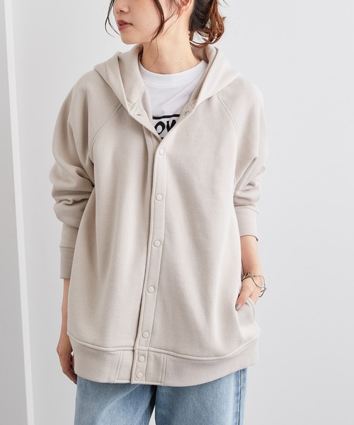 PUAL CE CIN（ピュアルセシン）の「裏起毛フードブルゾン（ブルゾン・レディース・ブルー系/イエロー/ブラック/ピンク/グレイッシュベージュ/ベージュ・FREE）」の18枚目の写真