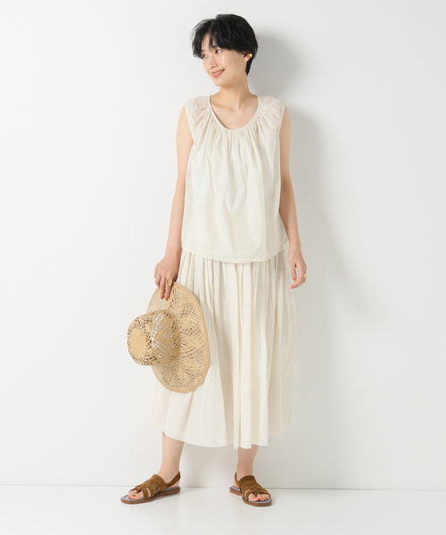 IENA(イエナ)の「【elsa esturgie/エルザ・エストロジー】 sleevelessトップス(シャツ/ブラウス・レディース・アイボリー/ブラック系その他・38)」の3枚目の写真