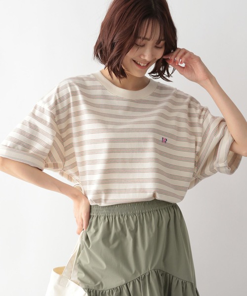 GLOBAL WORK(グローバルワーク)の「サーティワン/ボーダーT/281995(Tシャツ/カットソー・メンズ・ホワイト/ダークブラウン・MEDIUM/LARGE/SMALL)」の2枚目の写真