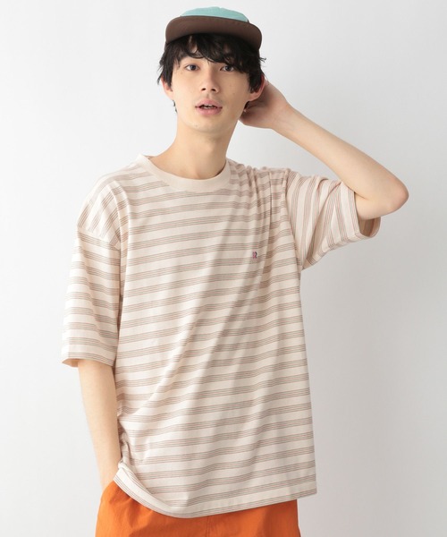 GLOBAL WORK(グローバルワーク)の「サーティワン/ボーダーT/281995(Tシャツ/カットソー・メンズ・ホワイト/ダークブラウン・MEDIUM/LARGE/SMALL)」の4枚目の写真