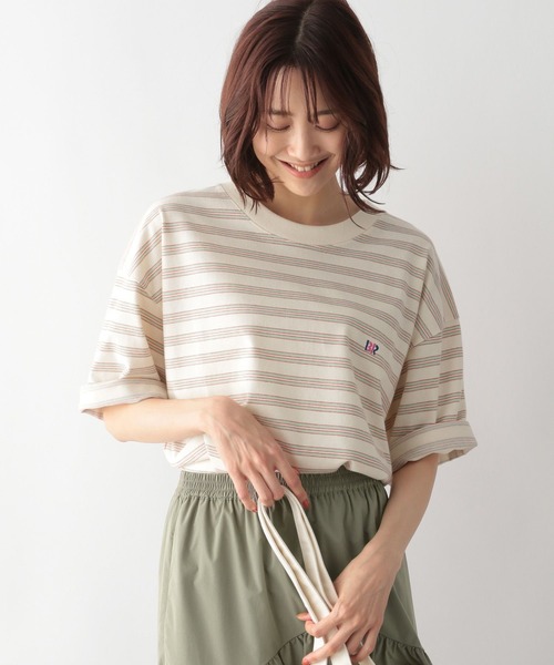 GLOBAL WORK(グローバルワーク)の「サーティワン/ボーダーT/281995(Tシャツ/カットソー・メンズ・ホワイト/ダークブラウン・MEDIUM/LARGE/SMALL)」の9枚目の写真