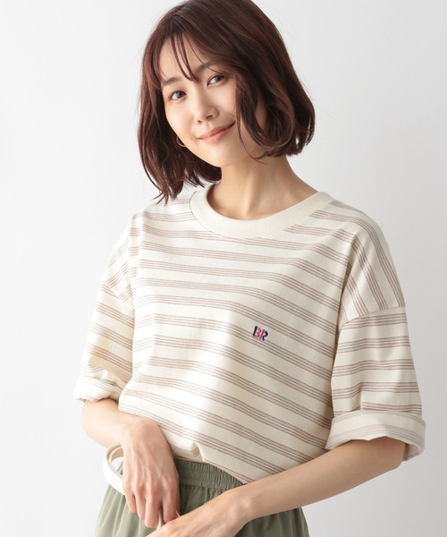 GLOBAL WORK(グローバルワーク)の「サーティワン/ボーダーT/281995(Tシャツ/カットソー・メンズ・ホワイト/ダークブラウン・MEDIUM/LARGE/SMALL)」の10枚目の写真