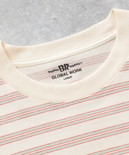 GLOBAL WORK(グローバルワーク)の「サーティワン/ボーダーT/281995(Tシャツ/カットソー・メンズ・ホワイト/ダークブラウン・MEDIUM/LARGE/SMALL)」の19枚目の写真