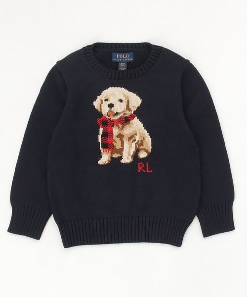 POLO RALPH LAUREN CHILDRENSWEAR（ポロ ラルフ ローレン チルドレンズウェア）の「パピー コットン セーター（ニット/セーター・キッズ・ネイビー系1・3/3T）」の2枚目の写真