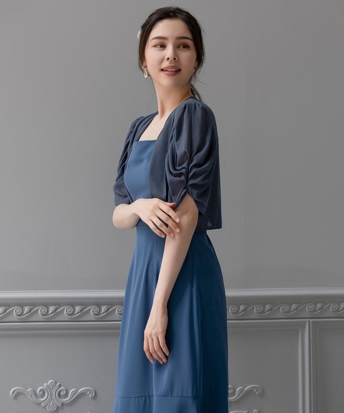 DRESS PLUS(ドレスプラス)の「ボレロ ショートジャケット パーティーボレロ ドレス シフォン(カーディガン/ボレロ・レディース・ライラック/ナチュラル/ブラック/チャコールアッシュ・M/L/XL/S)」の17枚目の写真