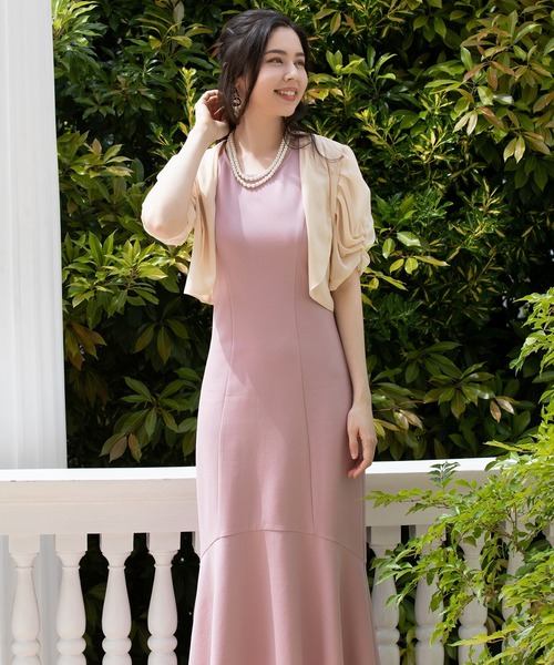 DRESS PLUS(ドレスプラス)の「ボレロ ショートジャケット パーティーボレロ ドレス シフォン(カーディガン/ボレロ・レディース・ライラック/ナチュラル/ブラック/チャコールアッシュ・M/L/XL/S)」の10枚目の写真