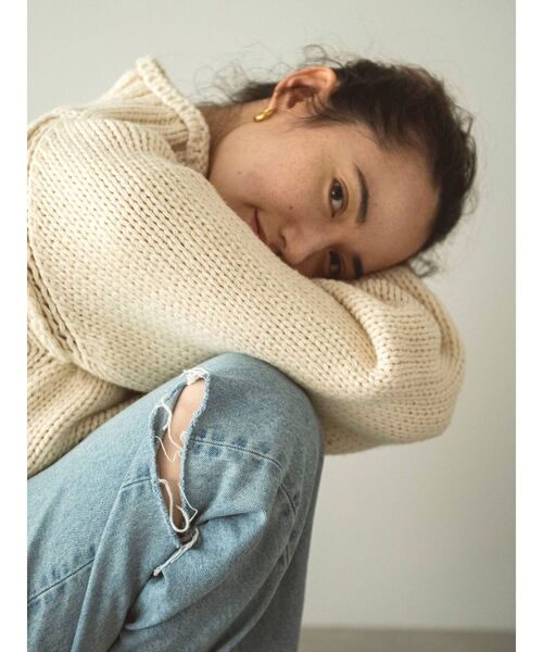 Ungrid(アングリッド)の「ハイウエストカットデザインルーズデニム(デニムパンツ・レディース・ブルー・24inch/25inch/26inch)」の10枚目の写真