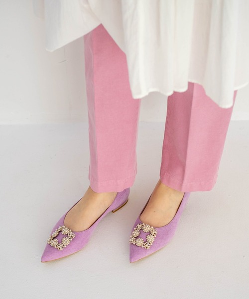 【23春夏新色】ビジューポインテッドトゥパンプス(0483)