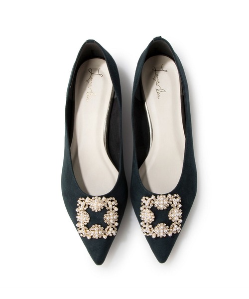 【23春夏新色】ビジューポインテッドトゥパンプス(0483)