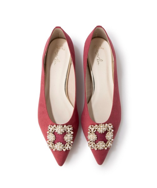 【23春夏新色】ビジューポインテッドトゥパンプス(0483)