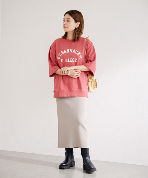 【美品】BOWTE ロゴショートスリーブスエット 別注】＜HANTEX＞スウェット ショートスリーブ プルオーバー/WHITE