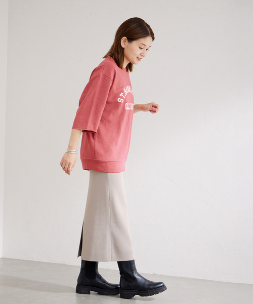 Odub（オーダブ）の「別注【Odub/オーダブ】ショートスリーブロゴスウェット（Tシャツ/カットソー・レディース・ブラック/チャコールグレー/ボルドー・FREE）」の5枚目の写真