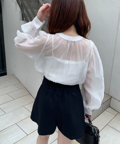 OLIVE des OLIVE（オリーブデオリーブ）の「シアブラウス（シャツ/ブラウス・レディース・ホワイト/オフホワイト/アイボリー・FREE）」の15枚目の写真