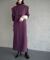 &g'aime | 【&g’aime】ケープレイヤードニットワンピース/2piece(ワンピース)