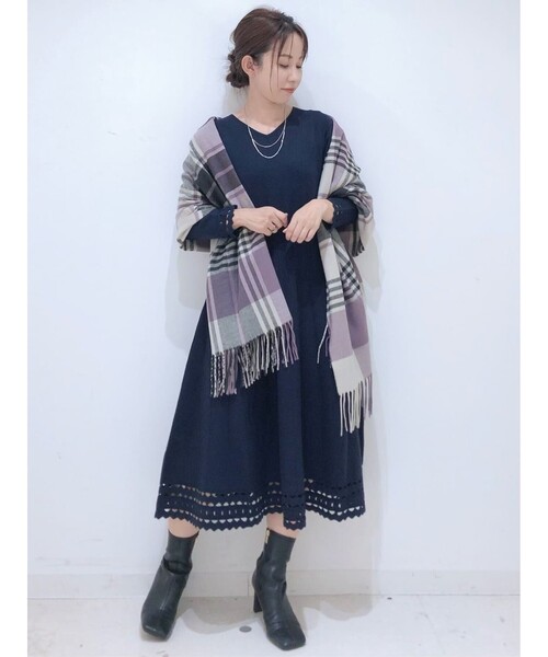 COUP DE CHANCE / クードシャンス 【手洗い可】衿付きニットジャカード