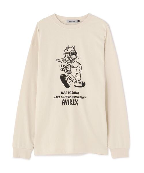 AVIREX（アヴィレックス）の「《直営店限定》TOMCAT CREWNECK L/S T-SHIRT/ トムキャットロングスリーブティーシャツ（Tシャツ/カットソー・レディース・ネイビー/ピンク系その他3/ホワイト系2・F）」の6枚目の写真
