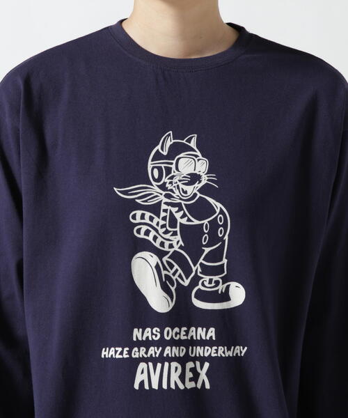 AVIREX（アヴィレックス）の「《直営店限定》TOMCAT CREWNECK L/S T-SHIRT/ トムキャットロングスリーブティーシャツ（Tシャツ/カットソー・レディース・ネイビー/ピンク系その他3/ホワイト系2・F）」の19枚目の写真