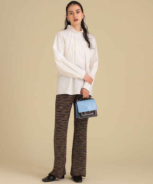 Ray BEAMS（レイビームス）の「Ray BEAMS / ピンタック ハイネック ブラウス（シャツ/ブラウス・レディース・ホワイト/ブラック・ONE SIZE）」の3枚目の写真