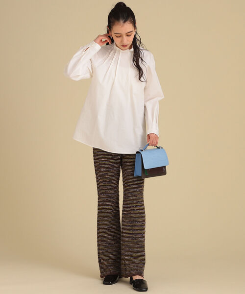 Ray BEAMS（レイビームス）の「Ray BEAMS / ピンタック ハイネック ブラウス（シャツ/ブラウス・レディース・ホワイト/ブラック・ONE SIZE）」の4枚目の写真