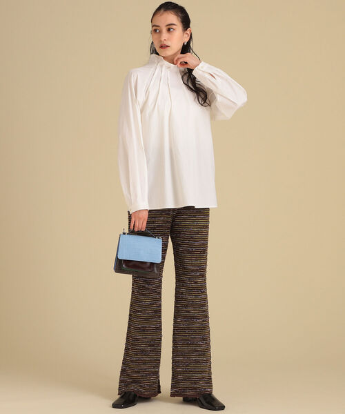 Ray BEAMS（レイビームス）の「Ray BEAMS / ピンタック ハイネック ブラウス（シャツ/ブラウス・レディース・ホワイト/ブラック・ONE SIZE）」の5枚目の写真