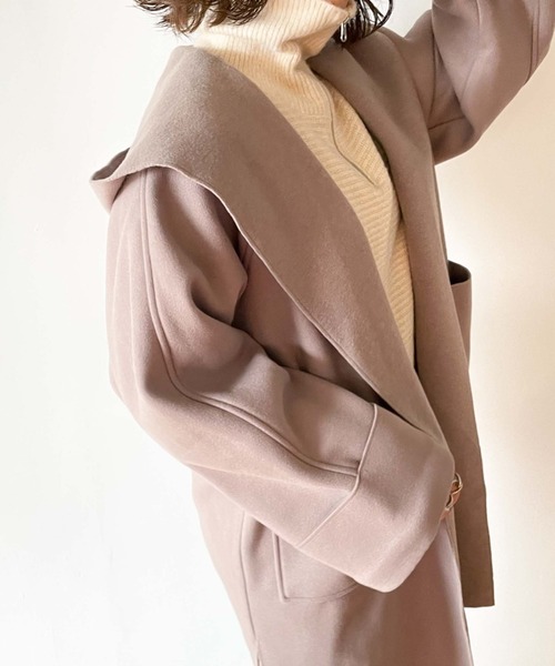 archives(アルシーヴ)の「ニードルパンチフードコート(その他アウター・レディース・ブラック/モカ/グレイッシュベージュ/ブルー・MEDIUM)」の17枚目の写真