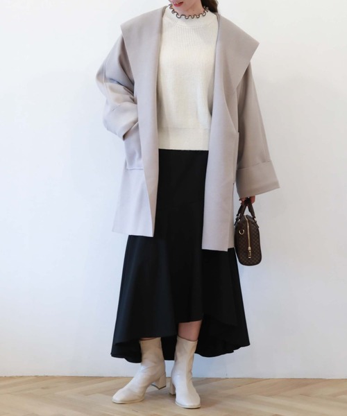 archives(アルシーヴ)の「ニードルパンチフードコート(その他アウター・レディース・ブラック/モカ/グレイッシュベージュ/ブルー・MEDIUM)」の13枚目の写真