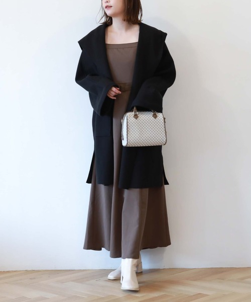 archives(アルシーヴ)の「ニードルパンチフードコート(その他アウター・レディース・ブラック/モカ/グレイッシュベージュ/ブルー・MEDIUM)」の7枚目の写真