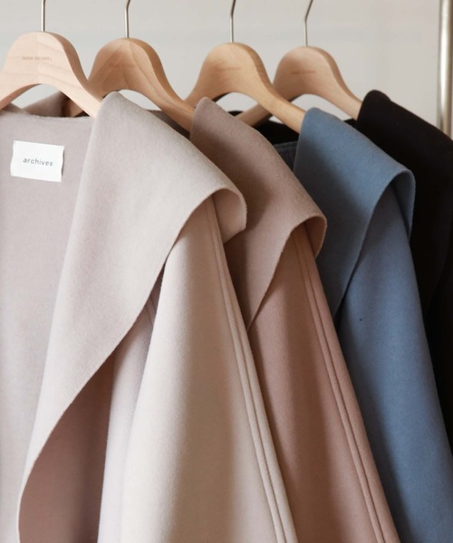 archives(アルシーヴ)の「ニードルパンチフードコート(その他アウター・レディース・ブラック/モカ/グレイッシュベージュ/ブルー・MEDIUM)」の10枚目の写真