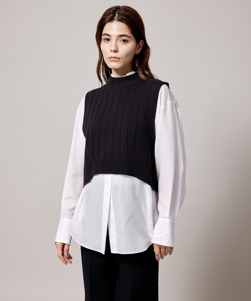 ROPE'（ロペ）の「バックスリットリブニットベスト（ベスト・レディース・ブラック/キナリ・38）」の13枚目の写真