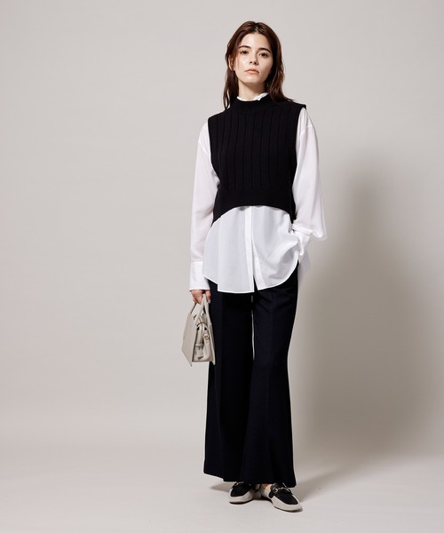 ROPE'（ロペ）の「バックスリットリブニットベスト（ベスト・レディース・ブラック/キナリ・38）」の11枚目の写真