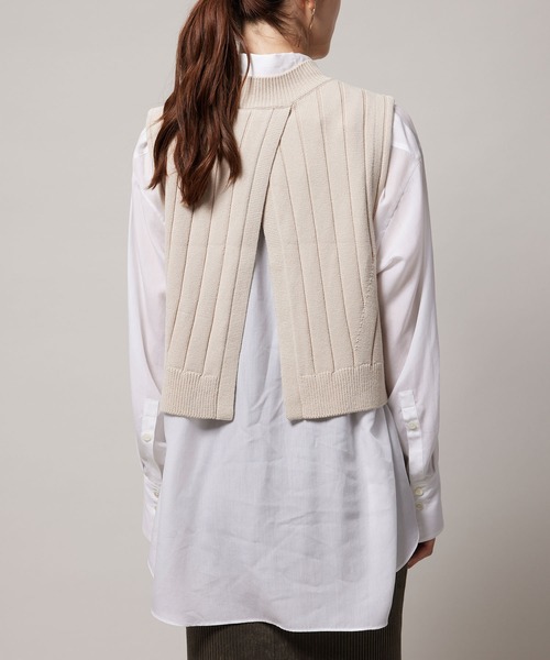 ROPE'（ロペ）の「バックスリットリブニットベスト（ベスト・レディース・ブラック/キナリ・38）」の18枚目の写真