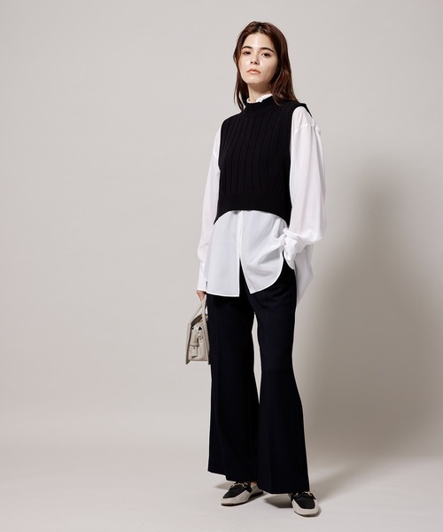 ROPE'（ロペ）の「バックスリットリブニットベスト（ベスト・レディース・ブラック/キナリ・38）」の17枚目の写真